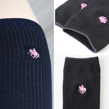 画像をギャラリービューアに読み込む, グンゼ POLO ハイソックス レディース ワンポイント 刺繍 スクールソックス 23-25cm (GUNZE 靴下 くつした くつ下 長め 女子 高校生 中学生 学校 学生 通勤 通学 ソックス 黒 ポロ おしゃれ 女子高生 スクール)