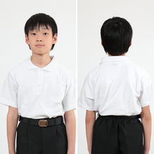 画像をギャラリービューアに読み込む, キッズ ポロシャツ 半袖 綿100% 小学生 制服 小学校 スクール 子供 100cm~160cm 男の子 女の子 スクールシャツ 男子 女子 白 無地 学校 吸汗速乾
