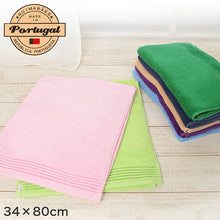 画像をギャラリービューアに読み込む, フェイスタオル グリーン ピンク ネイビー パープル 約34×80cm (綿100 無地)