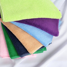 画像をギャラリービューアに読み込む, フェイスタオル グリーン ピンク ネイビー パープル 約34×80cm (綿100 無地)
