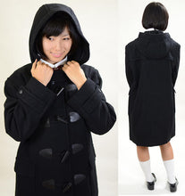 画像をギャラリービューアに読み込む, トンボ学生服 スクールコート ダッフルコート 男子 女子 軽い 暖かい S~EL 黒 グレー 軽量 防寒 あたたかい 中学性 高校生 学校用 アウター 上着 コート スクール (送料無料) (在庫限り)