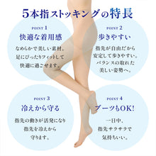 画像をギャラリービューアに読み込む, 5本指 ストッキング ひざ下 レディース 素肌感 抗菌 防臭加工 22-25cm 五本指 膝下丈 ソックス 丈夫 美脚 透明感 光沢 蒸れにくい ムレ対策 レヴアル 女性 婦人