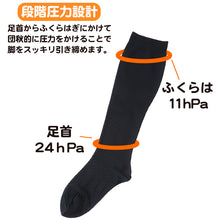 画像をギャラリービューアに読み込む, 靴下 レディース 着圧ハイソックス キュッとSLIM 23-25cm 女性 淑女 着圧ソックス くつした むくみ 無地 黒 圧力 (在庫限り)