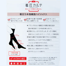画像をギャラリービューアに読み込む, 着圧 5本指ソックス ハイソックス レディース 靴下 綿 S・M 五本指ソックス 着圧ソックス 保湿 引き締め むくみ 疲れ