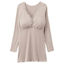 画像をギャラリービューアに読み込む, マタニティ インナー 長袖 授乳ブラ カップ付き 産前 産後 パッド付き カシュクール クロスオープン M-L/L-LL 肌着 マタニティウェア マタニティ服 レディース