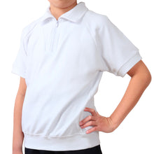 画像をギャラリービューアに読み込む, 体操服 半袖 襟付き 小学生 体操着 小学校 男子 女子 110~160cm 襟 速乾 半そで 白 ファスナー 衿つき 運動着 女の子 男の子 子供 キッズ スクール 綿 体育 (送料無料) (在庫限り)