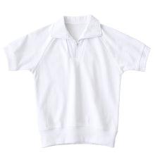 画像をギャラリービューアに読み込む, 体操服 半袖 襟付き ハーフジップ 160 170 180 体操着 大きいサイズ S~3L ゆったり 半そで 男子 女子 白 小学生 小学校 中学生 女の子 男の子 ファスナー チャック 衿つき 速乾 子供 綿