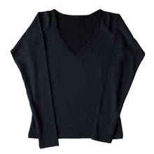 画像をギャラリービューアに読み込む, 女の子 セーラー服の下 あったかインナー 裏起毛 長袖 深めVネック S~BL 冬 薄手 スクール インナー 女子 制服の下 tシャツ ジュニア 中学生 高校生 キッズ 子供 下着 裏微起毛 防寒 ストレッチ ゆったり S M L BL (在庫限り)