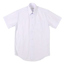 画像をギャラリービューアに読み込む, ★リニューアル★ スクールシャツ 第1ボタンがスナップボタン 半袖 男子 カッターシャツ 学生 半袖シャツ フォーマル 110cm~130cm 学生服 ワイシャツ 小学校 男の子 制服 シャツ 白 無地 抗菌防臭 スクログ 110 120 130