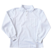 画像をギャラリービューアに読み込む, ポロシャツ キッズ 長袖 スクール 子供 小学生 制服 スクールシャツ 100cm~180cm 小学校 男子 女子 白 大きいサイズ 150 160 170 学生服 通学用 学校 (在庫限り)