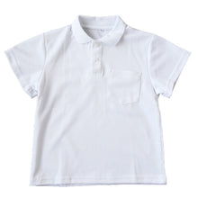 画像をギャラリービューアに読み込む, スクール ポロシャツ 半袖 キッズ 子供 スナップボタン スクールシャツ 制服 小学生 100cm~180cm 男子 女子 小学校 白 学生服 通学用 夏服 学校 120 130 140 150 160 170 180 大きいサイズ (在庫限り)