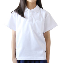 画像をギャラリービューアに読み込む, キッズ ポロシャツ 半袖 スナップボタン 小学生 スクール 白 100 110 120 130 140 150 160 170 180 cm 男子 女子 スクールシャツ 制服 小学校 学生服 通学 大きいサイズ 男の子 女の子 子供 鹿の子