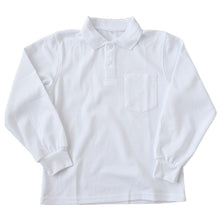 画像をギャラリービューアに読み込む, スクール ポロシャツ 長袖 キッズ 子供 スナップボタン スクールシャツ 男子 女子 100cm~180cm 制服 小学生 小学校 学生服 白 通学用 学校 ジュニア (在庫限り)