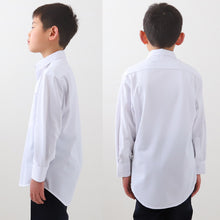 画像をギャラリービューアに読み込む, スクールシャツ 長袖 男子 ストレッチ カッターシャツ ノーアイロン 110cmA~180cmB ワイシャツ B体 中学生 小学生 高校生 透けない 透けにくい 制服 シャツ 学生服 Yシャツ ニット生地
