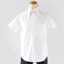 画像をギャラリービューアに読み込む, スクールシャツ 半袖 男子 ノーアイロン ストレッチ 110cmA~180cmB (カッターシャツ 学生服 小学生 中学生 高校生 男の子 制服 シャツ Yシャツ B体 ゆったり 大きいサイズ スクログ)