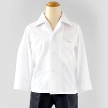 画像をギャラリービューアに読み込む, ストレッチ スクールシャツ 長袖 男子 開襟シャツ 110cmA~180cmB B体 学生服 ワイシャツ 中学生 高校生 男の子 制服 シャツ ノーアイロン Yシャツ