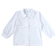 画像をギャラリービューアに読み込む, スクールシャツ 長袖 女子 丸襟 ストレッチ 丸衿ブラウス 110cm(A体)~170cm(B体) 透けない 透けにくい ノーアイロン B体 大きいサイズ 制服 シャツ 学生服 小学生 中学生 高校生 ニット生地