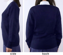 画像をギャラリービューアに読み込む, スクールセーター 女子 高校生 制服 ニット セーター 学生 Vネック S~3L 洗える 中学生 ウール 学校 無地 紺 ベージュ 大きいサイズ 冬 秋 レディース スクール 女子高生 長袖 M L LL 3L (在庫限り)