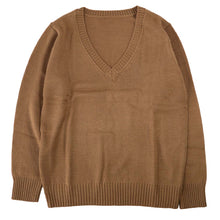 画像をギャラリービューアに読み込む, スクールセーター 女子 高校生 制服 ニット セーター 学生 Vネック S~3L 洗える 中学生 ウール 学校 無地 紺 ベージュ 大きいサイズ 冬 秋 レディース スクール 女子高生 長袖 M L LL 3L (在庫限り)