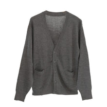 画像をギャラリービューアに読み込む, カーディガン 学生 制服 スクールカーディガン 男子 高校生 ウール S~3L 洗える vネック ニット 無地 メンズ 黒 紺 グレー 大きいサイズ S M L LL 3L シンプル