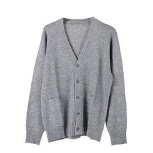 画像をギャラリービューアに読み込む, カーディガン 学生 制服 スクールカーディガン 男子 高校生 ウール S~3L 洗える vネック ニット 無地 メンズ 黒 紺 グレー 大きいサイズ S M L LL 3L シンプル