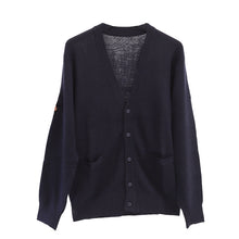 画像をギャラリービューアに読み込む, カーディガン 学生 制服 スクールカーディガン 男子 高校生 ウール S~3L 洗える vネック ニット 無地 メンズ 黒 紺 グレー 大きいサイズ S M L LL 3L シンプル