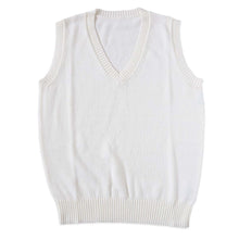 画像をギャラリービューアに読み込む, スクールベスト 女子 制服 ベスト ニット コットン 綿100% vネック 薄手 SS~3L 高校生 中学生 学生 レディース 洗える シンプル 無地 白 キャメル チョッキ オールシーズン 大きいサイズ SS S M L LL 3L