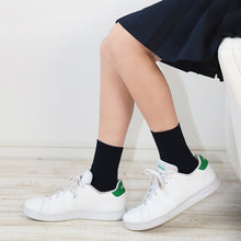 画像をギャラリービューアに読み込む, スクールソックス 紺 ショート丈 ソックス 女子 男子 14-16cm~24-26cm (靴下 学校 黒 白 ショートソックス キッズ ジュニア 無地 子供 小学生 中学生 通学)