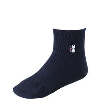 画像をギャラリービューアに読み込む, スクールソックス ワンポイント 女子 男子 ショート丈 靴下 14-16cm~18-20cm (白 紺 黒 通園 通学 ソックス 小学生 学校 子供 キッズ 両面刺繍 スクログ)
