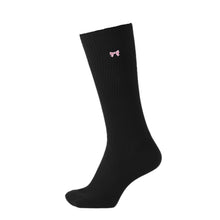 画像をギャラリービューアに読み込む, スクールソックス ワンポイント 女の子 スリークォーター丈 靴下 14-16cm~18-20cm 短め ハイソックス キッズ 子供 白 黒 紺 刺繍 ねこ 保育園 幼稚園 小学生 小学校 通園 通学 スクログ