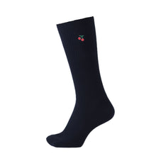 画像をギャラリービューアに読み込む, スクールソックス ワンポイント 女の子 スリークォーター丈 靴下 14-16cm~18-20cm 短め ハイソックス キッズ 子供 白 黒 紺 刺繍 ねこ 保育園 幼稚園 小学生 小学校 通園 通学 スクログ