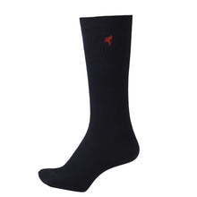 画像をギャラリービューアに読み込む, スクールソックス ワンポイント 女子 男子 スリークォーター丈 靴下 20-22cm~24-26cm (白 紺 黒 学生 通学 ソックス 高校生 中学生 短めハイソックス 両面刺繍 スクログ)