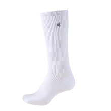 画像をギャラリービューアに読み込む, スクールソックス ワンポイント 女子 男子 スリークォーター丈 靴下 20-22cm~24-26cm (白 紺 黒 学生 通学 ソックス 高校生 中学生 短めハイソックス 両面刺繍 スクログ)