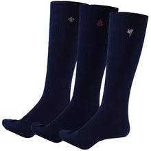 画像をギャラリービューアに読み込む, スクールソックス ワンポイント ハイソックス 3足セット 20-22cm~24-26cm (白 紺 黒 学生 通学 ソックス 高校生 中学生 両面刺繍 スクログ)