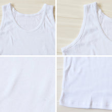 画像をギャラリービューアに読み込む, 綿100% タンクトップ 子供 肌着 女の子 100cm~160cm (子ども キッズ インナー 小学生 スクール 白 女児 無地 コットン コットン100)