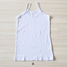 画像をギャラリービューアに読み込む, 綿100% キャミソール 子供 肌着 女の子 100cm~160cm (子ども キッズ インナー 小学生 スクール 白 女児 無地 コットン)