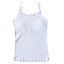 画像をギャラリービューアに読み込む, 胸二重 綿100% キャミソール 子供 肌着 女の子 130~165cm ジュニア 下着 子ども キッズ 胸2重 インナー 小学生 スクール 女児 白 無地 コットン