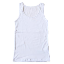 画像をギャラリービューアに読み込む, 綿100% 胸二重 タンクトップ 子供 肌着 女の子 130~165cm (ジュニア 肌着 子ども キッズ インナー 小学生 スクール 女児 白 無地 コットン)