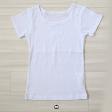 画像をギャラリービューアに読み込む, 綿100% 胸二重 インナー 半袖 女の子 子供 肌着 130~165cm 3分袖 下着 シャツ キッズ ジュニア 子ども 小学生 スクール 女児 白 無地 コットン 半袖シャツ