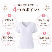 画像をギャラリービューアに読み込む, セーラー服 インナー 綿100% 半袖 tシャツ vネック 女子 3枚セット S M L BL 中学生 高校生 下着 子供 女の子 ジュニア キッズ スクール 学生 レディース コットン 抗菌防臭 スクールインナー 3枚組 まとめ売り レディース 婦人 女子