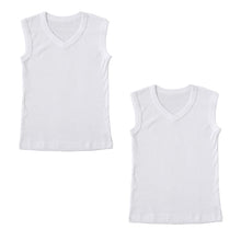 画像をギャラリービューアに読み込む, サーフシャツ タンクトップ インナー 男児 男の子 白 肌着 2枚組 100cm~160cm (vネック ノースリーブ 男子 ボーイズ 子ども 下着 スリーブレス アンダーウェア ランニングシャツ)
