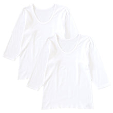 画像をギャラリービューアに読み込む, 婦人 インナー 長袖 肌着 綿100% 8分袖 シャツ M~LL 婦人肌着 レディース スリーマ スリーマー 下着 綿 コットン 白 ピンク 無地 トップス アンダーウェア あったか 暖か 冬 M L LL