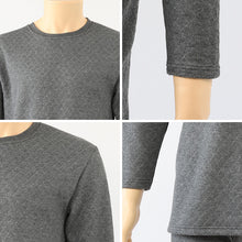 画像をギャラリービューアに読み込む, キルト 肌着 メンズ 丸首 長袖 M~LL インナー キルトシャツ キルトインナー 長袖シャツ 紳士 肌着 発熱 防寒 あったか あたたかい 冬 M L LL