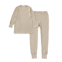 画像をギャラリービューアに読み込む, 毛混 インナー メンズ 上下セット U首 長袖 ズボン下 ウール混 起毛 M・L 肌着 長袖シャツ ロングパンツ 長ズボン下 ズボン ももひき 紳士 肌着 発熱 防寒 あったか あたたかい 冬 プレゼント ギフト