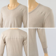 画像をギャラリービューアに読み込む, 遠赤外線 インナー メンズ U首 長袖 アンゴラ混 M~LL 肌着 長袖シャツ 紳士 肌着 中綿 発熱 防寒 あったか あたたかい 冬 プレゼント ギフト