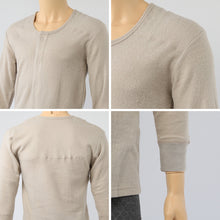 画像をギャラリービューアに読み込む, 遠赤外線 メンズ U首 長袖 前開き 肌着 冬 アンゴラ混 インナー M~LL マジックテープ ワンタッチ 下着 長袖シャツ 紳士 中綿 発熱 防寒 あったか あたたかい ワンタッチ プレゼント ギフト
