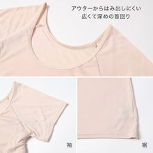 画像をギャラリービューアに読み込む, レディース 3分袖 半袖 シャツ 汗取り 脇汗パット インナー 肌着 M L LL 下着 女性 婦人 インナーシャツ スリーマ 夏 汗対策