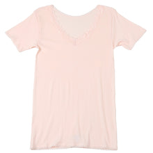 画像をギャラリービューアに読み込む, レディース インナー 3分袖 スリーマー スリーマ 半袖 大きいサイズ 3L 4L 5L 綿100 コットン シルク 婦人肌着 シャツ 下着 肌着 レース