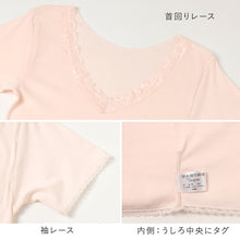 画像をギャラリービューアに読み込む, レディース インナー 3分袖 スリーマー スリーマ 半袖 大きいサイズ 3L 4L 5L 綿100 コットン シルク 婦人肌着 シャツ 下着 肌着 レース