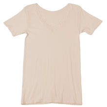 画像をギャラリービューアに読み込む, レディース インナー 3分袖 スリーマー スリーマ 半袖 大きいサイズ 3L 4L 5L 綿100 コットン シルク 婦人肌着 シャツ 下着 肌着 レース